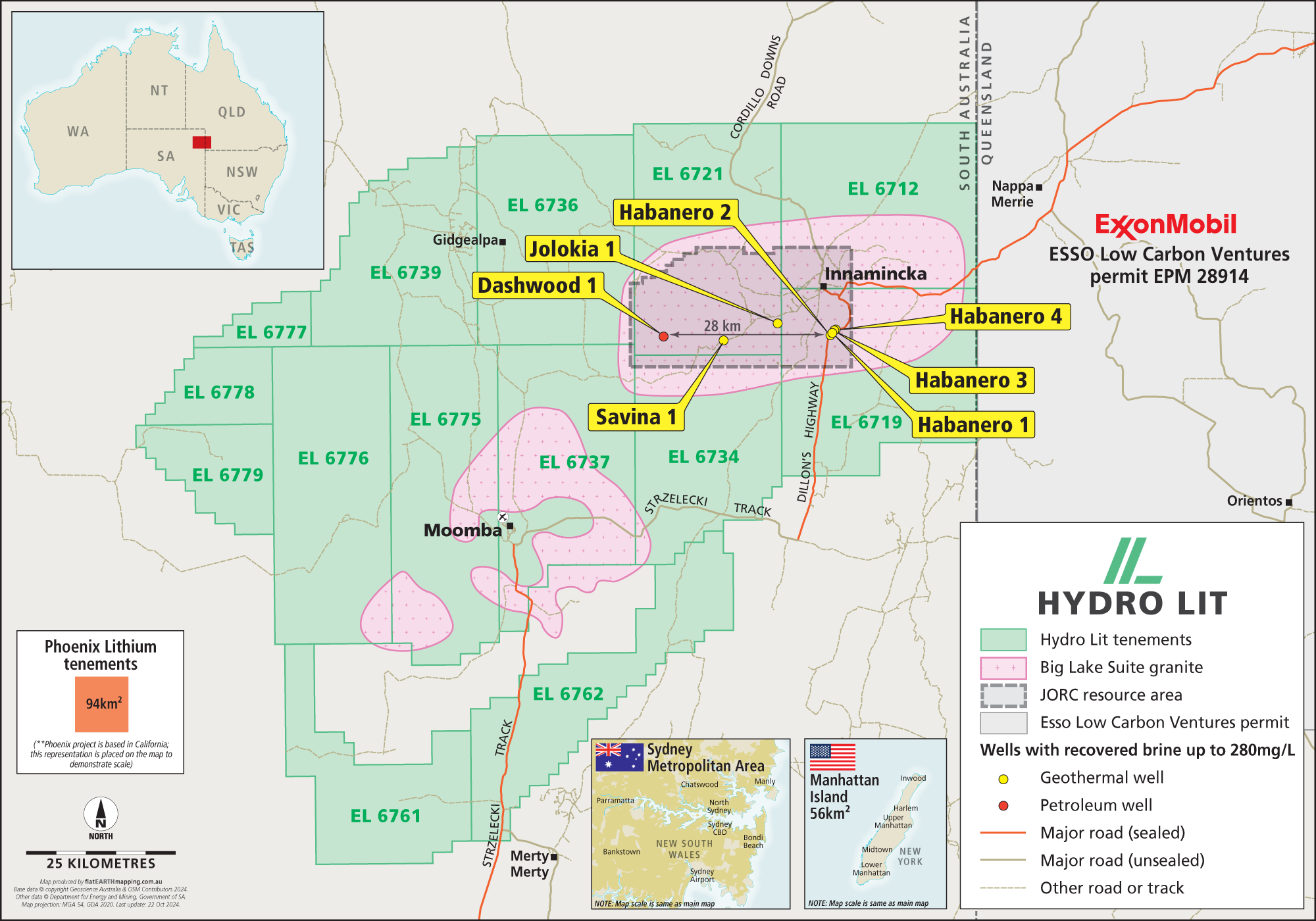 Hydro Lit Tenement Location Map
